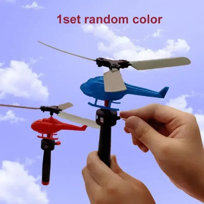 Bamboo Dragonfly Handle Pull Helicopter Children's Outdoor Games Sports Toys for Boys Girls - Image 7