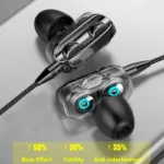 Wired Headset Earphones 3.5mm HiFi Stereo Noise Reduction Earbuds Sports Headphones with Mic for iPhone Xiaomi Huawei Samsung - Image 3