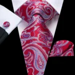 Hi-Tie Designer Black Blue Striped 63inch Silk Men Tie Extra Long Ties for Men Woven Classic 160cm Men Necktie Pocket Square Set - Image 24