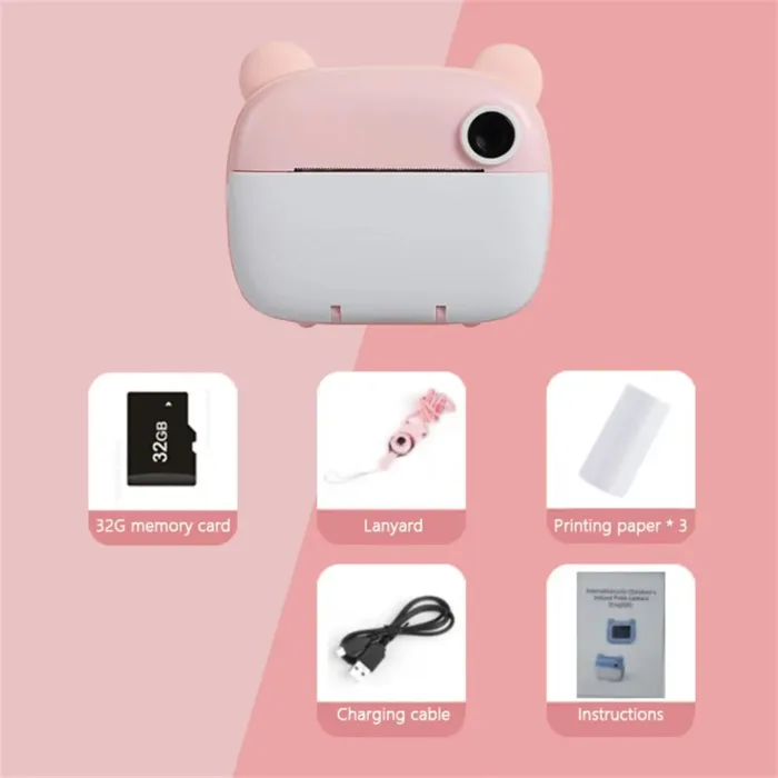 Children Digital Camera Instant Print for Kids Thermal Print Camera Instant Photo Printing Camera Video Toys+32G Memory Card - Image 7