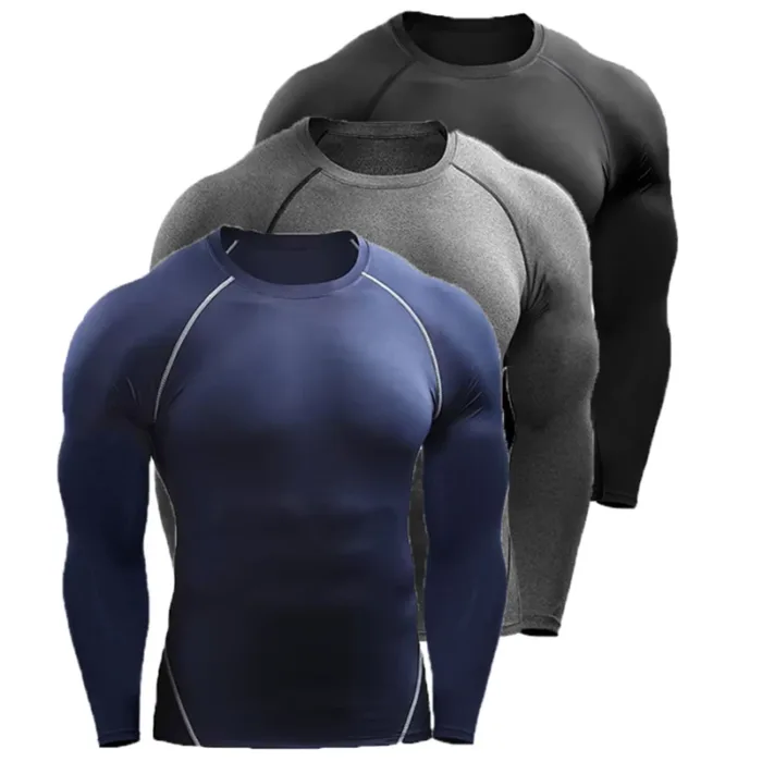 Compression Long Sleeve T Shirt Men Elastic Training T-shirt Gym Fitness Workout Tights Sport Jersey Athletic Running Shirt Men - Image 1
