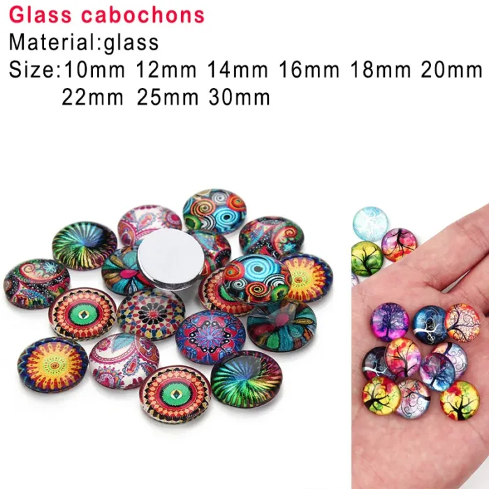 Blue And White Porcelain Flowers Round Photo Resin Glass Cabochon Demo Flat Back Making Findings S1491 - Image 2