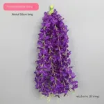10pcs 50cm Artificial Wisteria Flower Strips Wedding Home Decoration Balcony Room Hanging Plastic Flower Ceiling Flower Vine - Image 6