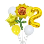 7pcs Large Sunflower Aluminium Foil Balloon 32 Inch Gold Number Ballons Boy Girl Birthday Party Decor Baby Shower Supples Globos - Image 4