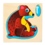 Montessori Wooden 3D Jigsaw Puzzle Cartoon Animals Children Learning Cognition Intelligence Puzzle Game Educational Toy for Kids - Image 20