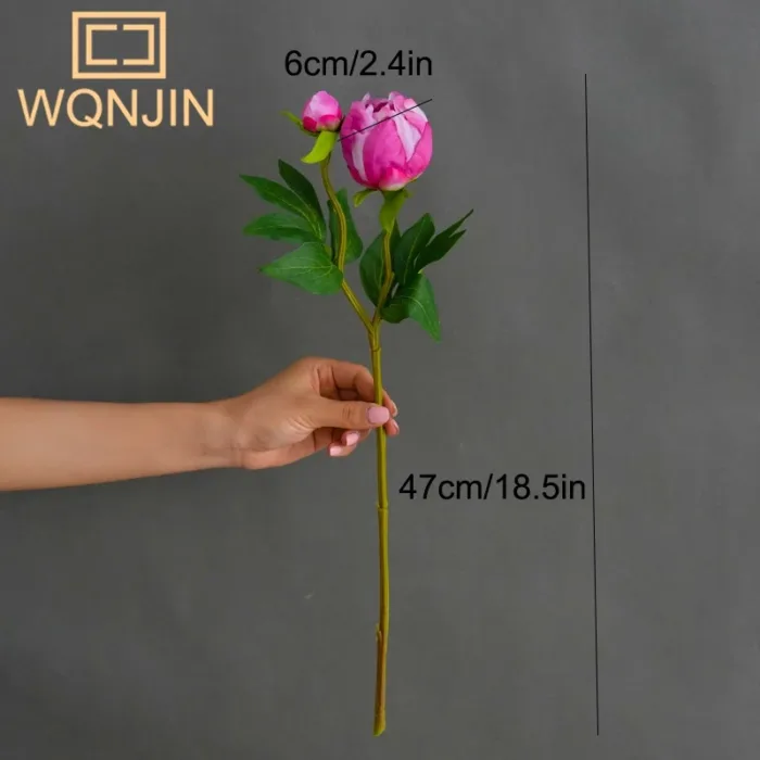 1PC,Peony Peony Simulation Flowers For Wedding Decoration, Living Room Dining Table Decoration, High-end Fake Flower Bouquet - Image 2