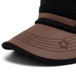 Flat Hat Women Fashion PU Leather Brim Men Baseball Cap Soft Cotton Cloth Casual Visor Trucker Hat Autumn Summer Adjustable - Image 6