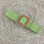 Vintage Bohemian Square Buckle Elastic Braided Belts Women Summer Wild Linen Weave Fake Straw Waist Belt Dress Shirt Decoration - Image 19