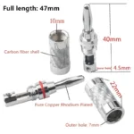 Banana Plug Connector Consumer Electronics Bananas Conector Audio Jack Rhodium Plated Carbon Fiber Screw Press Speaker Terminal - Image 6
