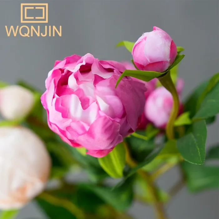 1PC,Peony Peony Simulation Flowers For Wedding Decoration, Living Room Dining Table Decoration, High-end Fake Flower Bouquet - Image 3