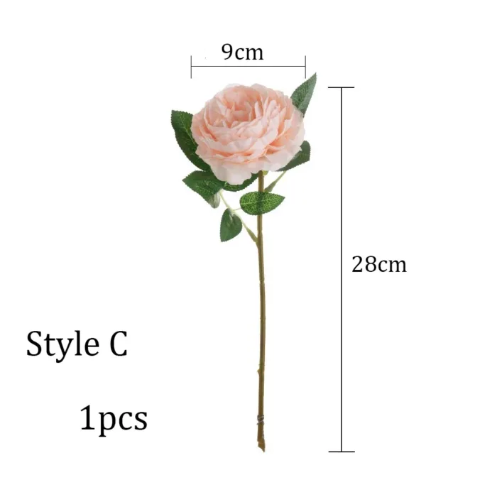 30cm Rose White Peony Artificial Flowers Bouquet 5 Big Head and 4 Bud Cheap Fake Flowers for Home Wedding Decoration Indoor - Image 7