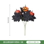 Halloween Decoration Artificial Flowers Bouquet with Pumpkins & Black Roses, Halloween Table Centerpiece for Dining Living Room - Image 8