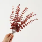 5pcs/Lot Artificial Gold Eucalyptus Branch Stem Artificial Plants for Home Wedding Flower Arrangement Greenery Decoration - Image 11