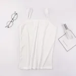 2024 New Women's Plain Sleeveless Top Ladies Stretch Strappy Camisole Vest Bottoming Shirts Nude Black White Lady Tank Top Vests - Image 7