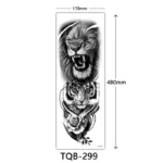 Body Art Full Fake Tatoo Tiger Wolf Flowers Rose Large Arm Tattoo Sticker Full Sleeve Waterproof Semi Permanent Tattoo Women Man - Image 6