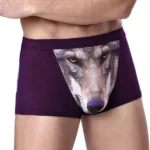 Boxer Men Underpants Modal Men's Wolf Panties Cartoon Animal Funny Boxers U Pouch Bulge Underwear Men  Lingerie Gift - Image 13