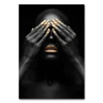Modern Black Gold African Woman Portrait Wall Art Posters Living Room Home Decor Canvas Painting Mural Prints Pictures Cuadros - Image 10