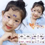 Size:15.8x12cm New Children's Halloween Tattoos Facial Gathering Waterproof Cartoon Temporary Tattoos Sticker