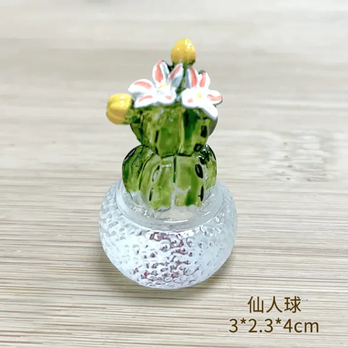 Creative Simulation Cactus Plant Decor Transparent Fleshy Car Computer Decoration Ornaments Decorative Crafts Home Accessories - Image 17