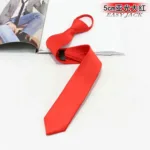 5cm Pre-tied Neck Tie Mens Skinny Zipper Ties Red Black Blue Solid Color Slim Narrow Bridegroom Party Dress Necktie Student Girl - Image 10