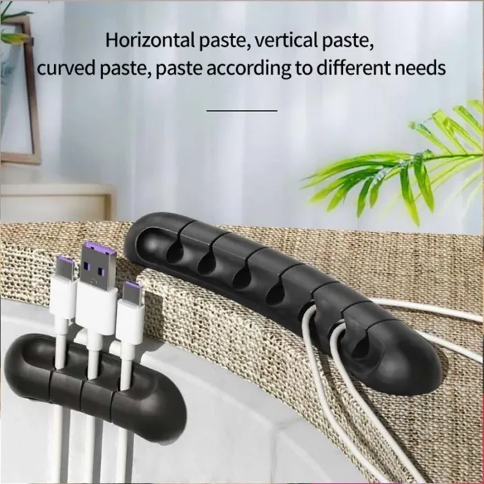 Data Cable Storage Desktop Cable Organizer Charging Cable Fixed Artifact Mobile Phone Bedside Silicone Line Card Headset Hub - Image 3