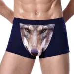 Boxer Men Underpants Modal Men's Wolf Panties Cartoon Animal Funny Boxers U Pouch Bulge Underwear Men  Lingerie Gift - Image 4
