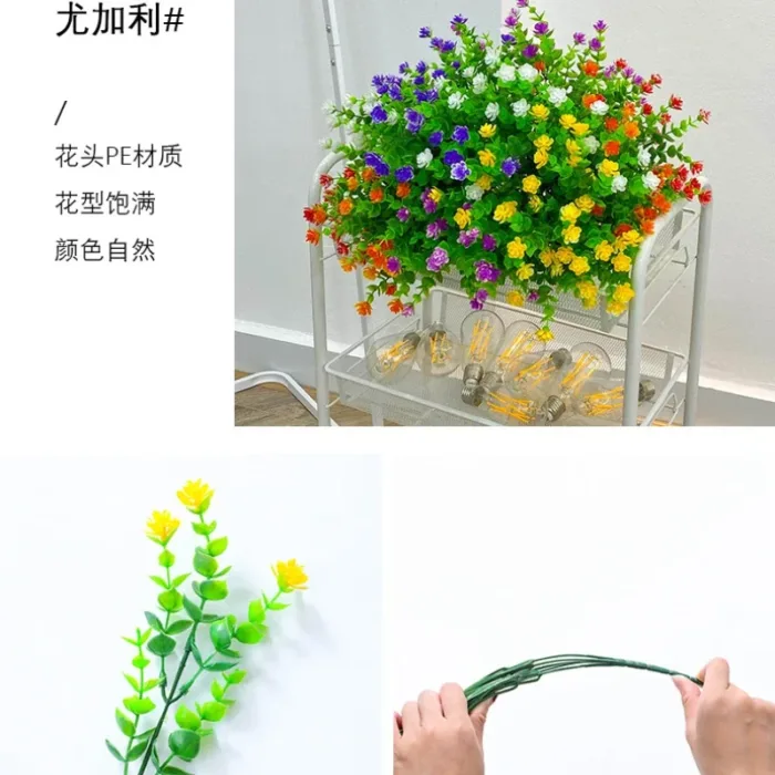 Artificial Flowers Outdoor Fake Flowers Home Decoration Plastic Green Bush Balcony Living Room Holiday Party Decoration Camellia - Image 5