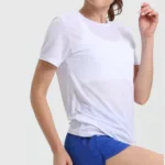 Women's Solid Color Ultralight Quick Dry Sport T-Shirt,Breathable Lightweight  ,Running Gym Compression Shirt - Image 7