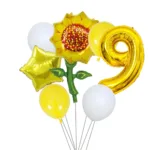 7pcs Large Sunflower Aluminium Foil Balloon 32 Inch Gold Number Ballons Boy Girl Birthday Party Decor Baby Shower Supples Globos - Image 9