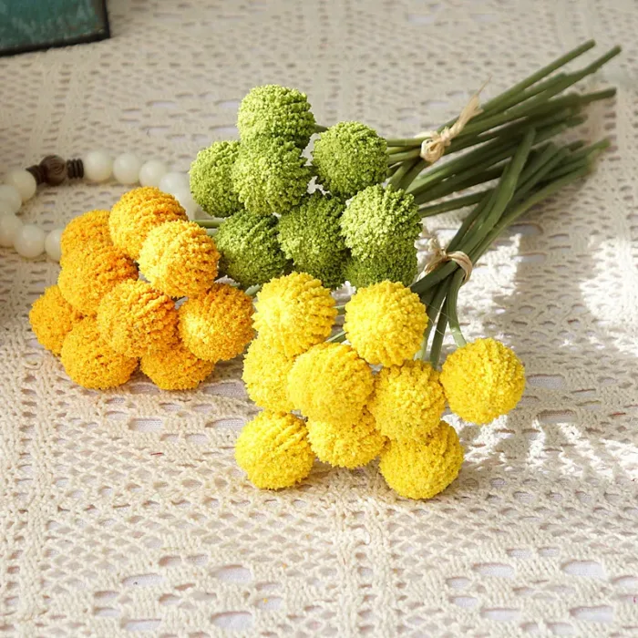 High Quality Handmand Artificial Flowers Vase Decor Home Wedding Party Wreath Scrapbook Golden Ball Crafts Christmas Accessories - Image 2