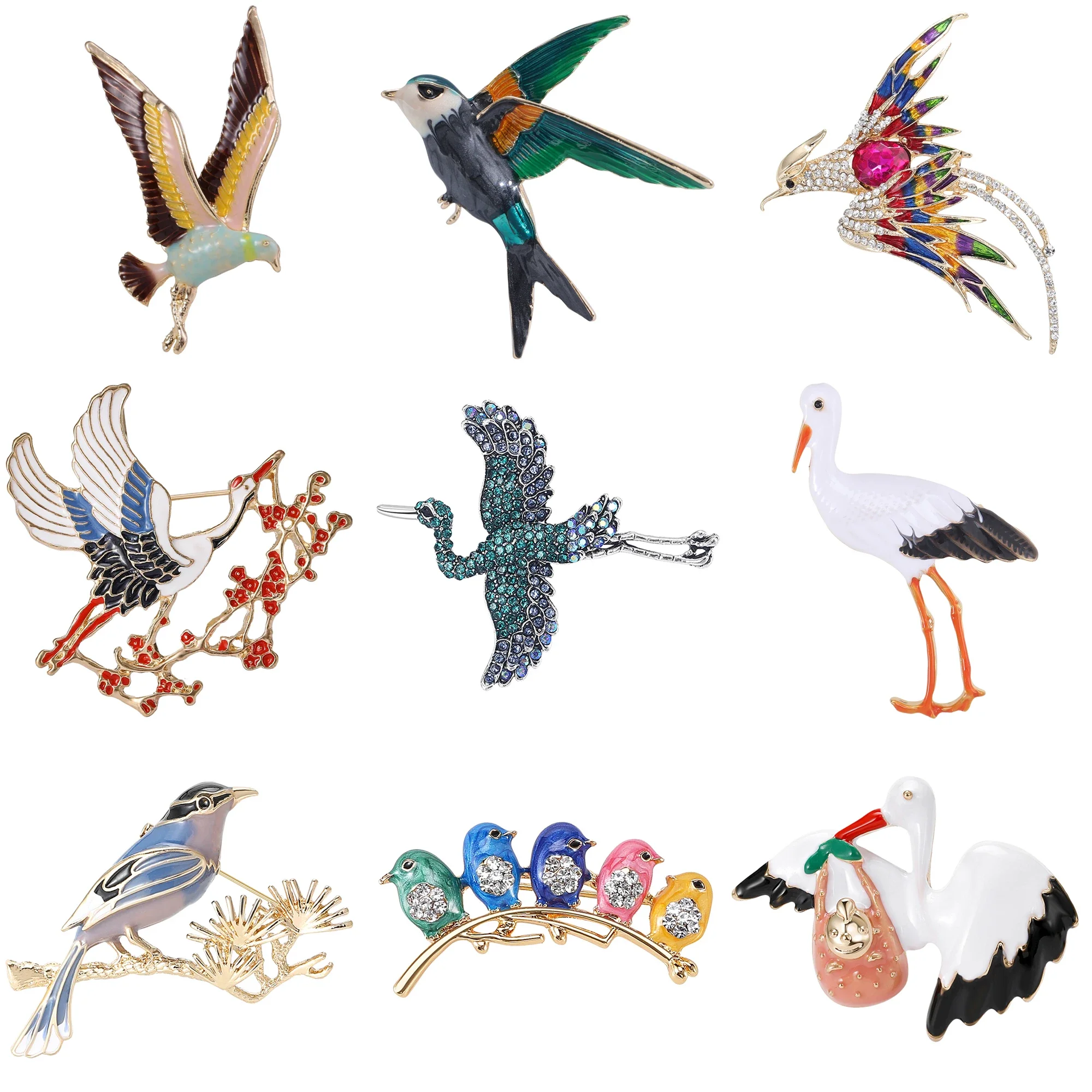 Sf205f80cc4624d33aa6309c0cf4e4dcdC-1.webp Rhinestone Phoenix Brooches for Women Unisex Enamel Bird Animal Pins Event Party Backpack Decoration Clothes Accessories - Image 1
