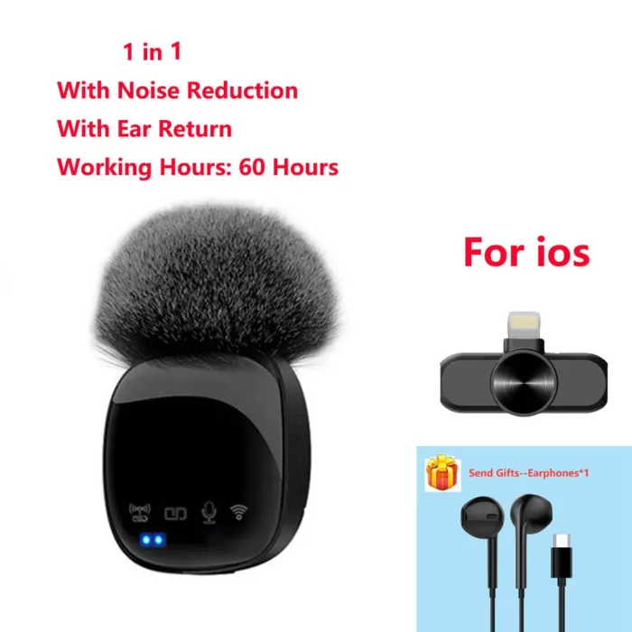 New R8 Wireless Lavalier Microphone Portable Audio Video Recording Mini Mic for iPhone Android Live Broadcast Gaming Phone Mic - Image 8