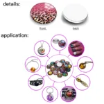 Blue And White Porcelain Flowers Round Photo Resin Glass Cabochon Demo Flat Back Making Findings S1491 - Image 4