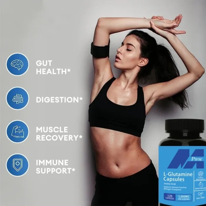 L-Glutamine Capsules Replenish Transporter Supplements Amino Acid Improve Brain Function Support Workout Muscle Recovery - Image 2