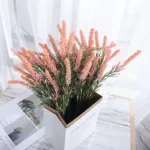 Artificial Lavender Autumn Flower White Foam Bridal Bouquet Plastic Fake Plant Grass For Christmas Home Wedding Table Decor - Image 2