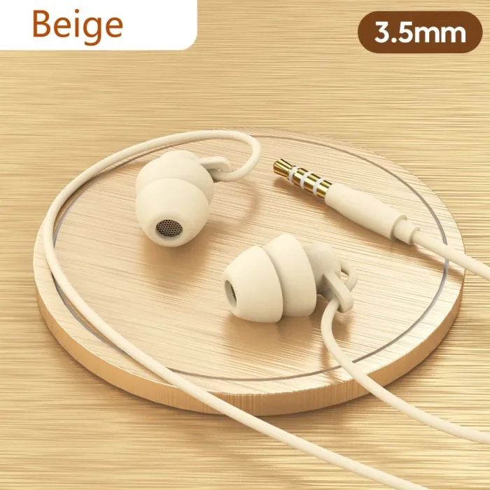 Soft Silicone Headphones Wired Handsfree Type C 3.5mm Jack Earphones In-Ear Sleep Wired Headset With Mic In-line Control Earbuds - Image 10