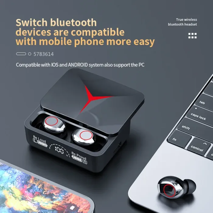 New M90 Bluetooth 5.3 Earphones Wireless Headphones Touch Control Gaming Headsets HIFI Stereo Noise Reduction earbuds With Mic - Image 3