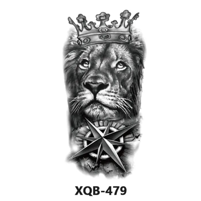 210 * 114mm Dragon, Snake, Lion Tattoo Sticker For Men And Women Black And White Color Transfer Printing Temporary Tattoos Art - Image 38