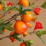 1PC Simulation 5 Heads Pomegranate Fruit,Home Living Room Decoration, New Year's Red Bonsai Decoration Artificial Flowers - Image 6
