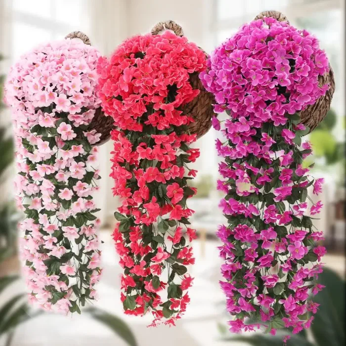 10-1Pack Artificial Violet Flower Vines Plastic Fake Flowers Wall Hanging Plants Wisteria Garland Wedding Home Garden Decoration - Image 3