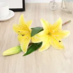 Real Looking 3D Printing Lily Branch Artificial Flowers White Fake Flowers Flores for Wedding Home Garden Decoration - Image 9