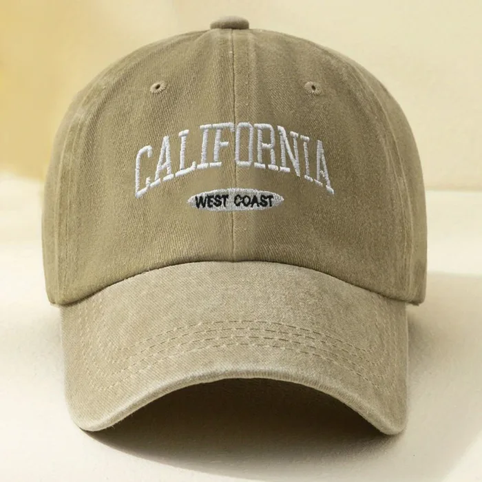 Fashionable Versatile Washed Letters Solid Color Embroidered Baseball Cap For Men Wide Brimmed Casual Sports Cap For Women - Image 18