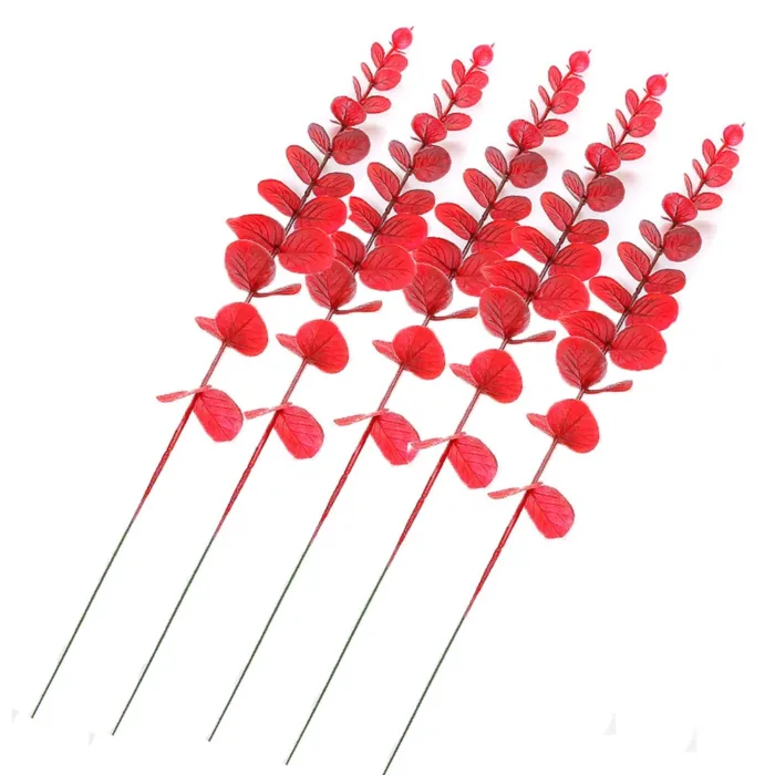 5pcs/Lot Artificial Gold Eucalyptus Branch Stem Artificial Plants for Home Wedding Flower Arrangement Greenery Decoration - Image 8