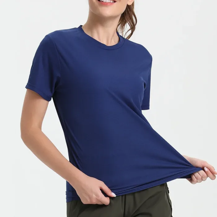 Women's Solid Color Ultralight Quick Dry Sport T-Shirt,Breathable Lightweight  ,Running Gym Compression Shirt - Image 11