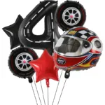 6PCS Motor Helmet Balloon Wheel Tire Racing Balloons Birthday Decor Boys Race car Dirt Bike Motorcross Hot Wheel Party Supplies - Image 6