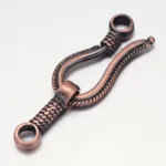 2Set Rack Plating Brass Hook and S-Hook Clasps Nickel Free Brushed Red Copper 45x14x4mm Hole: 3.5mm for fashion jewelry - Image 2