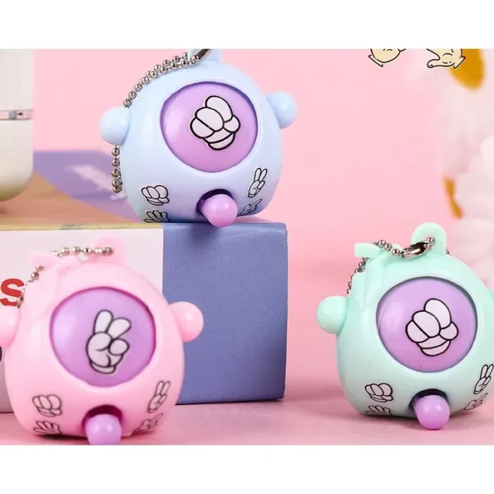 Mini Egg Stone Paper Scissors Toy Colored Round Egg Cartoon Lovely Gift Key Chain Party Interactive Toy Stress Reliever - Image 2
