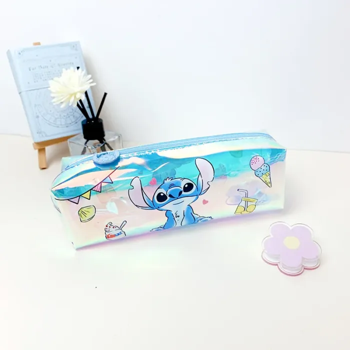 Disney Anime Stitch Pencil Case Kawaii laser Pen Bag Cartoon Students Storage Bag Stationery School Supplies Christmars Gift - Image 2