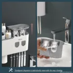 MENGNI-Magnetic Adsorption Inverted Toothbrush Holder Wall -Automatic Toothpaste Squeezer Storage Rack Bathroom Accessories - Image 5