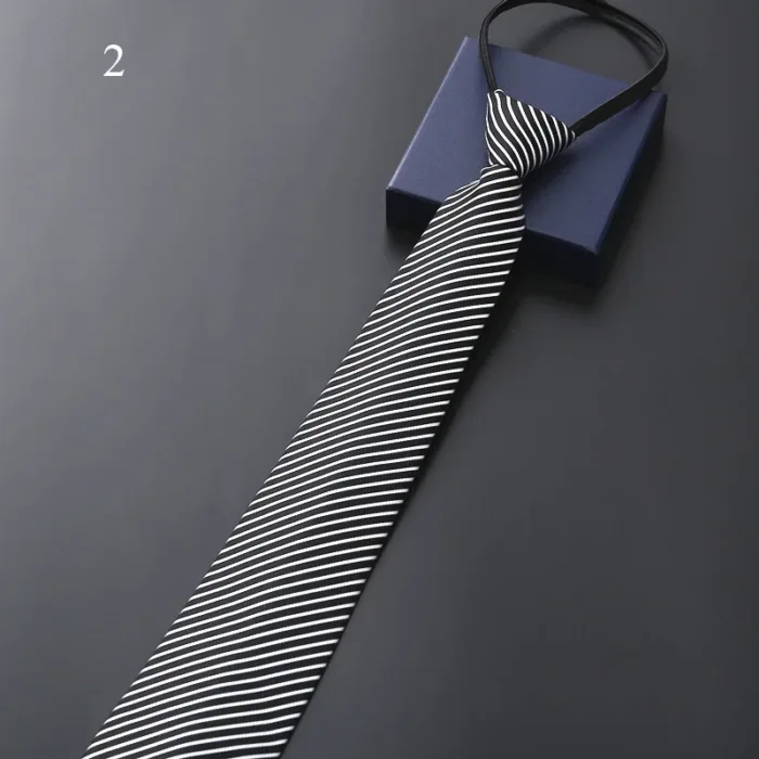 8Cm Daily Wear Lazy Zipper Cravat Necktie Accessories Men's Tie Jacquard Classic Fashion Wedding Party Gift Men Slim Skinny Tie - Image 4